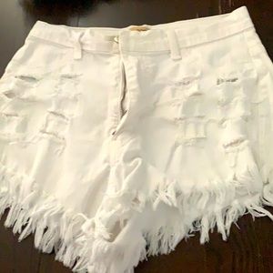 White Jean shorts